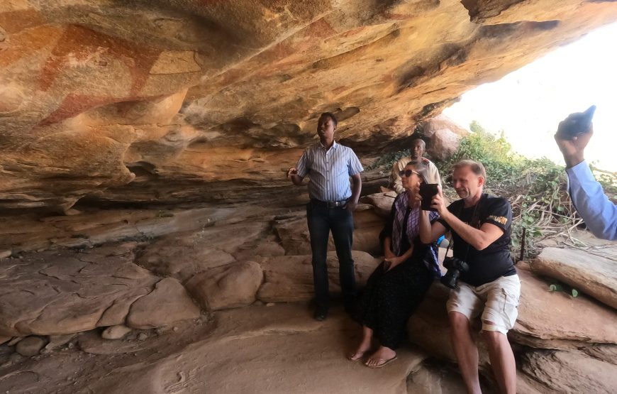 Ancient rock art painting inside the Laas Geel caves in Somaliland