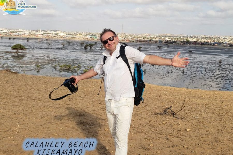Lukaz enjoying a guided city tour in Kismayo, Somalia